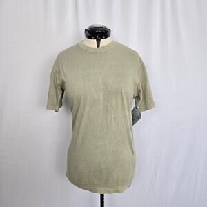 U.S. Apparel Short Sleeve Cotton T-Shirt Women's M Tan - Green Crew Neck NWT